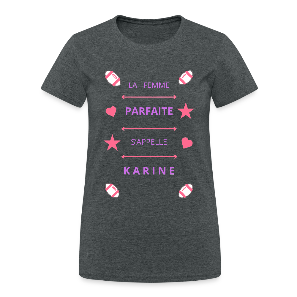 T-shirt Gildan épais femme - gris foncé chiné