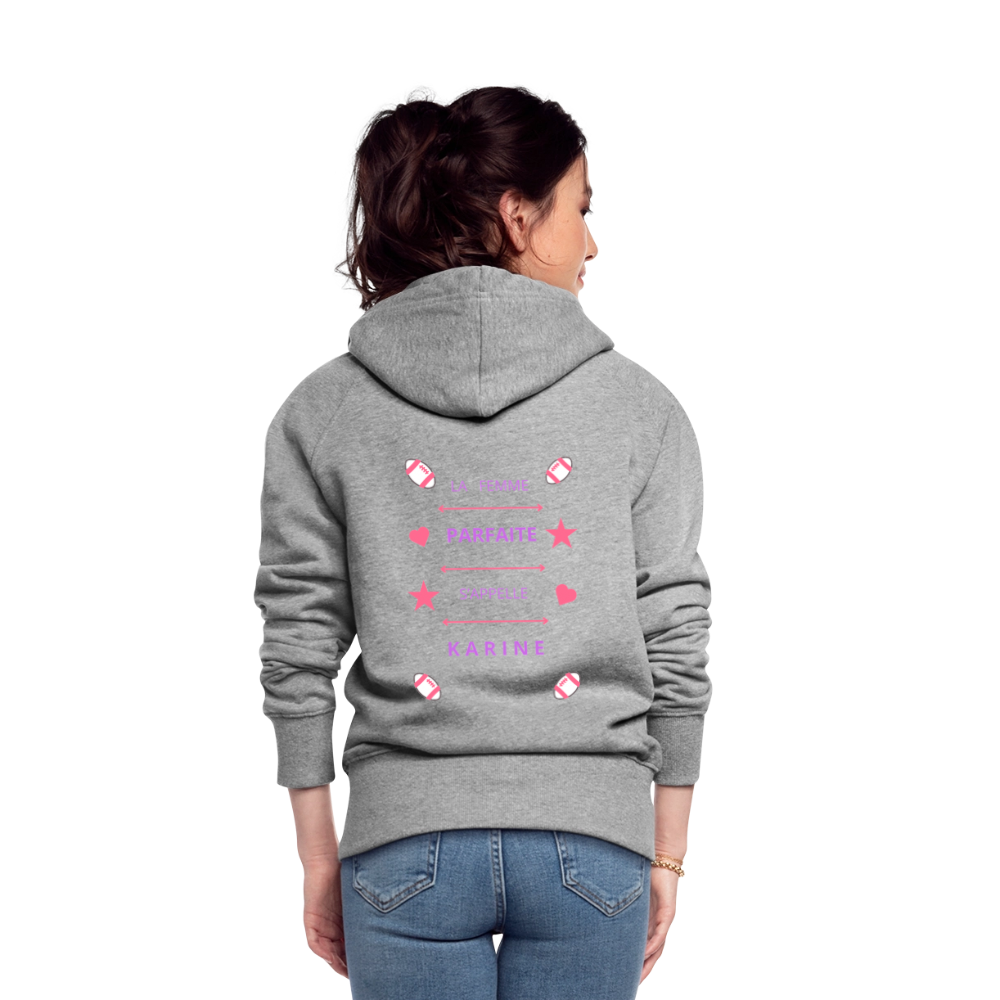 Veste à capuche Premium Femme - gris chiné