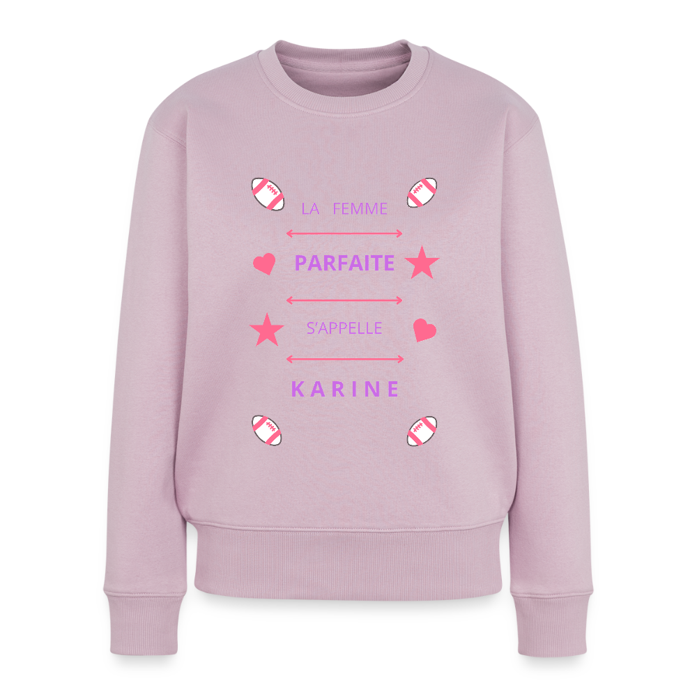 Sweat ras-du-cou Premium Femme - rose poudré