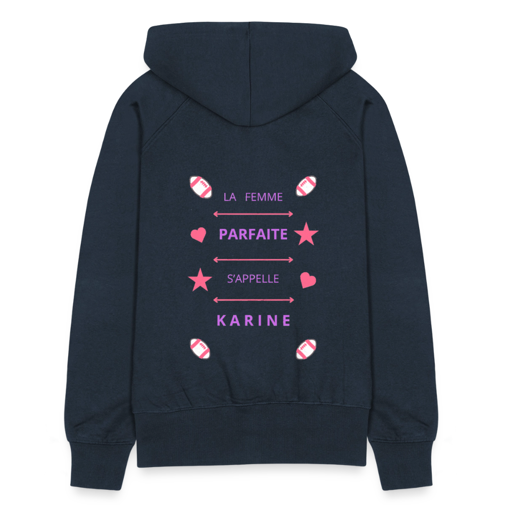 Veste à capuche Premium Femme - marine