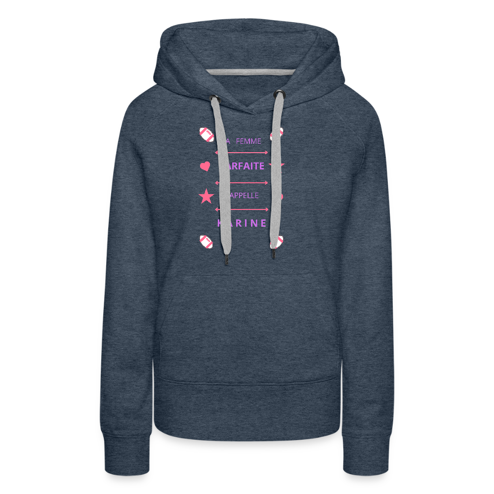 Sweat-shirt à capuche Premium pour femmes - bleu jeans