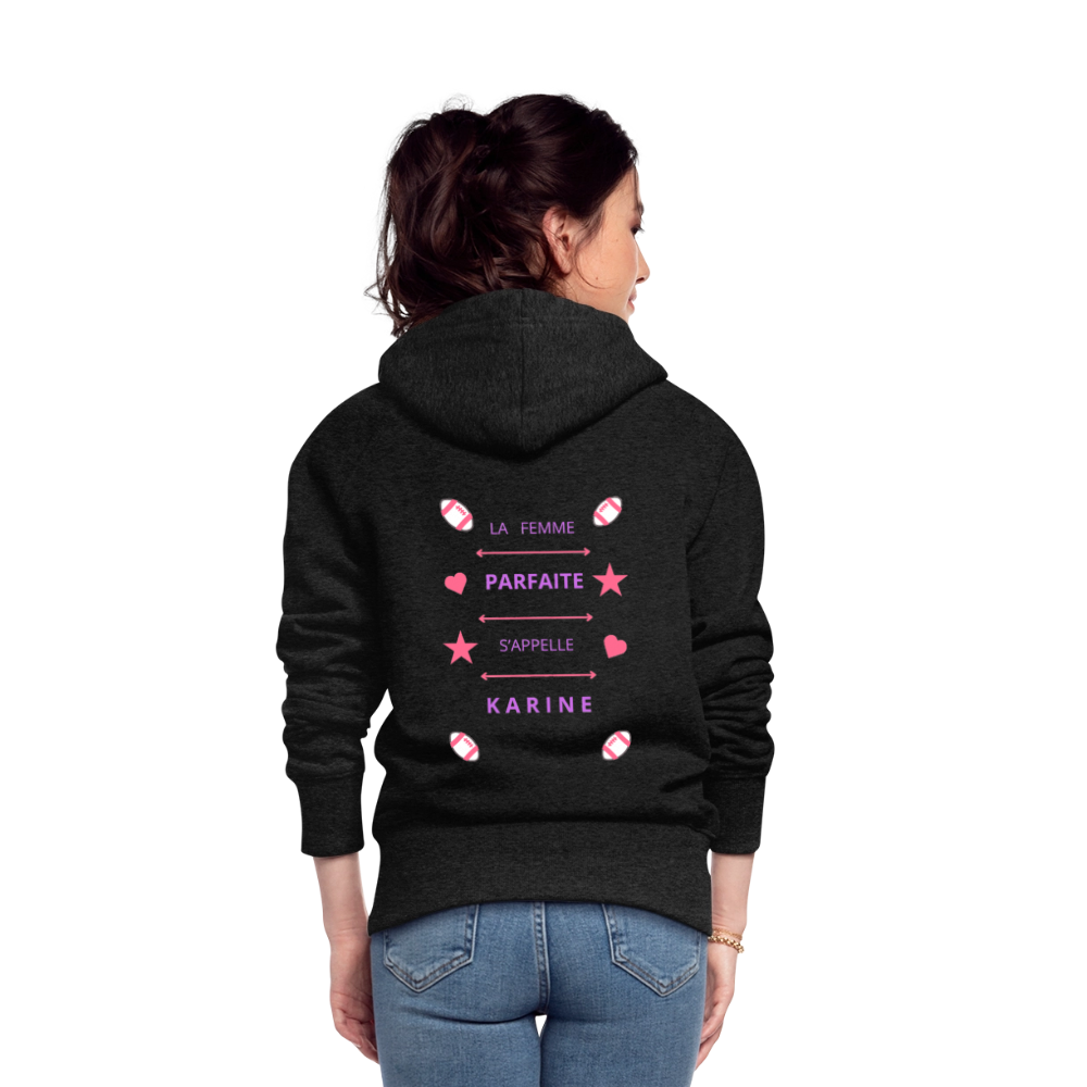 Veste à capuche Premium Femme - charbon