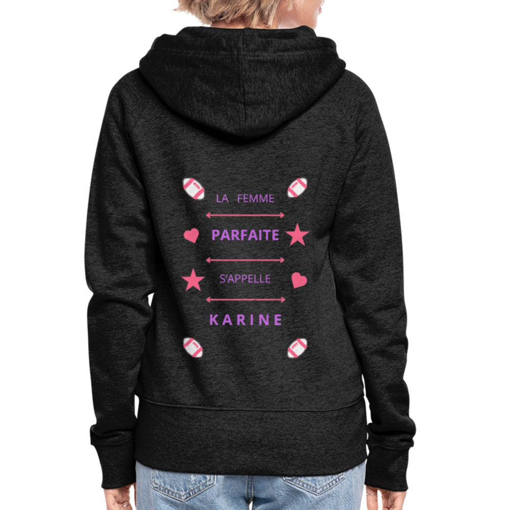 Veste à capuche Premium Femme - charbon