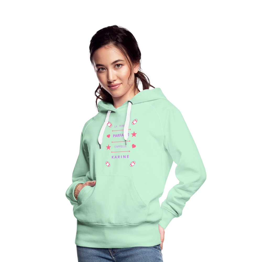 Sweat-shirt à capuche Premium pour femmes - vert clair menthe