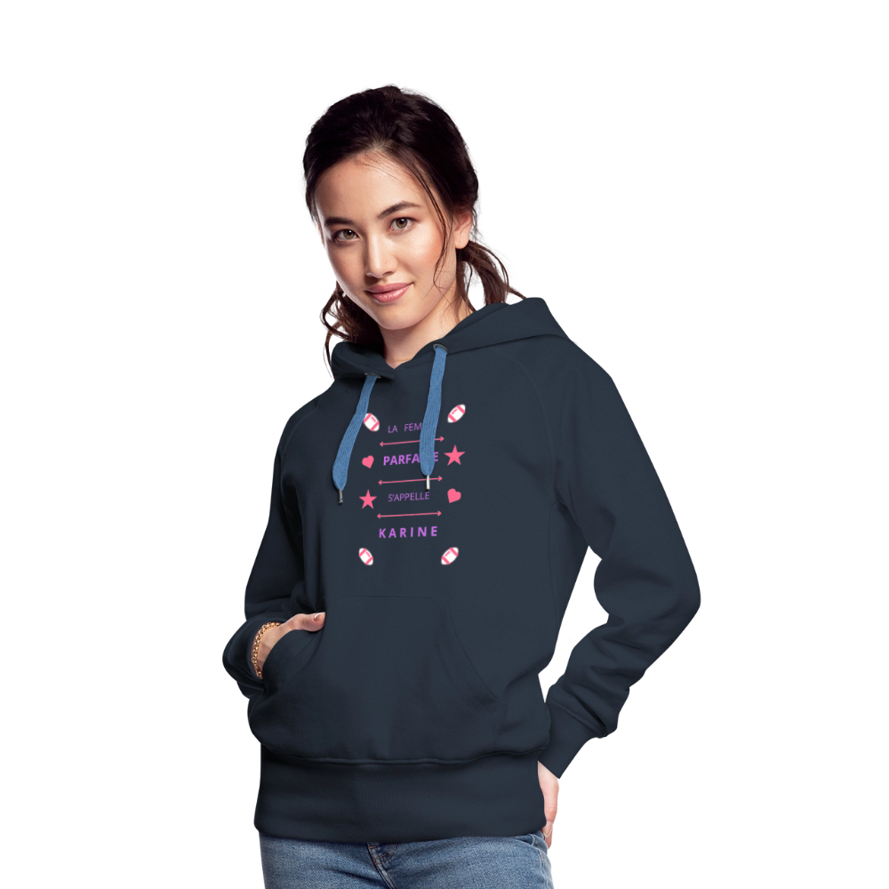 Sweat-shirt à capuche Premium pour femmes - marine