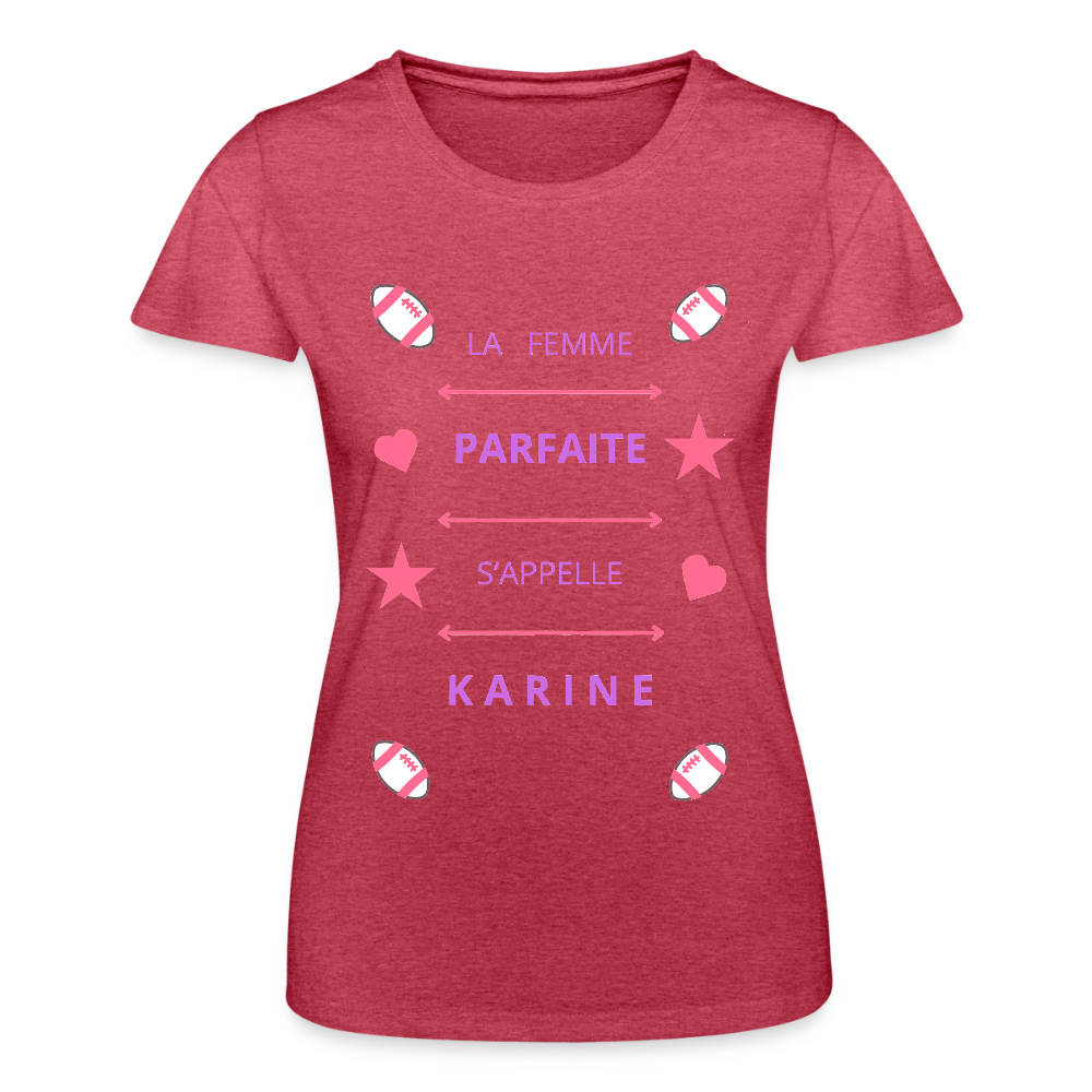 T-shirt Femme Fruit of the Loom - rouge chiné