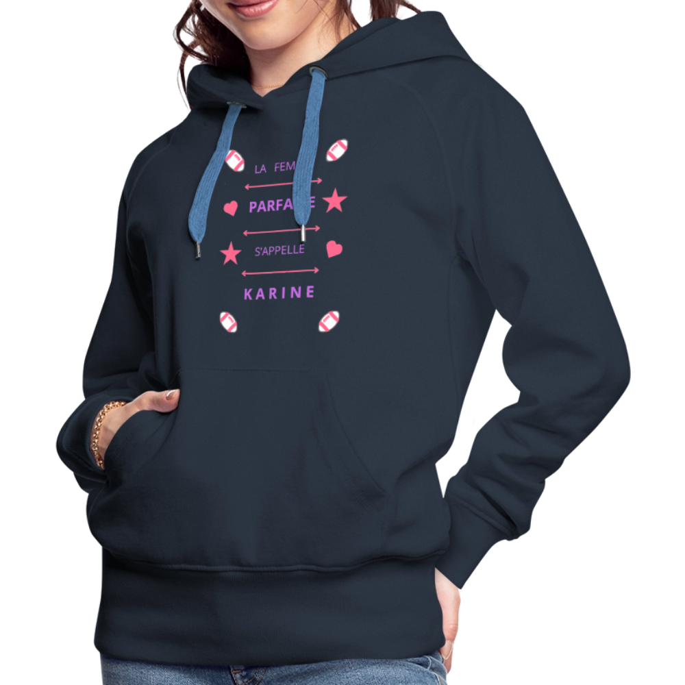 Sweat-shirt à capuche Premium pour femmes - marine