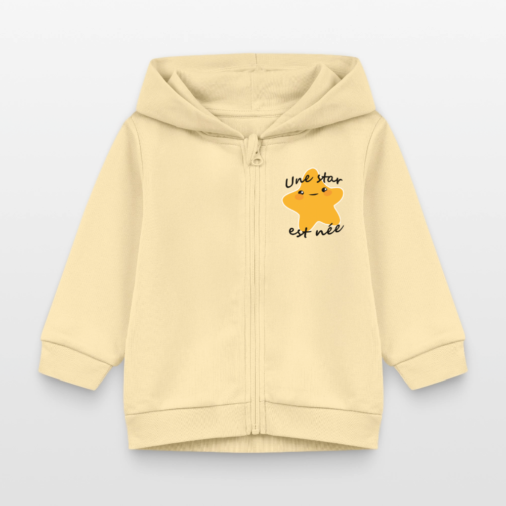 Veste à capuche bio CONNECTOR Stanley/Stella Bébé - crème