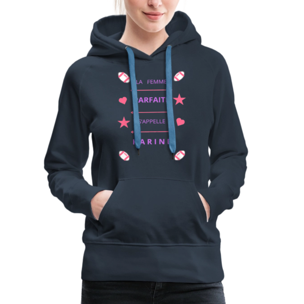 Sweat-shirt à capuche Premium pour femmes - marine