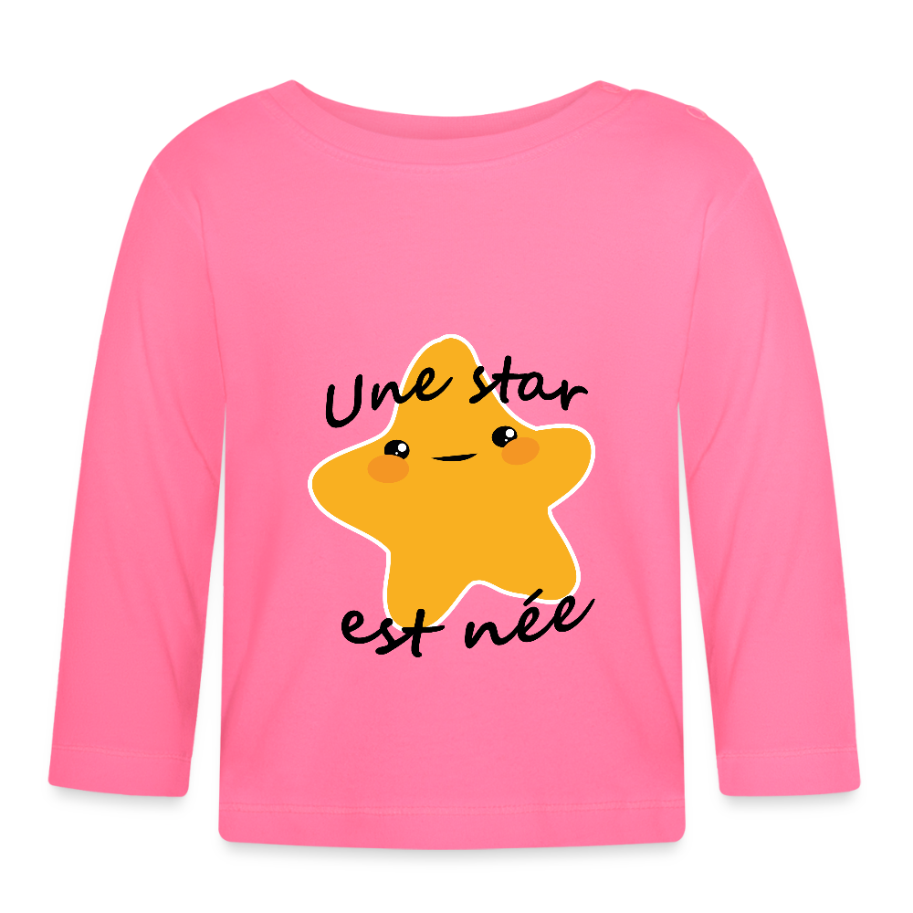 T-shirt manches longues Bébé - rose azalée