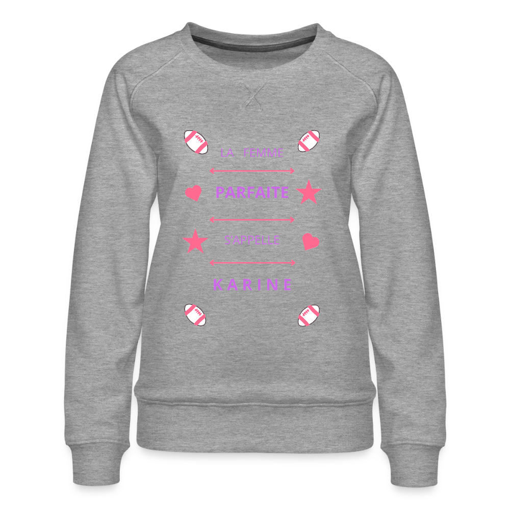 Sweat ras-du-cou Premium Femme - gris chiné