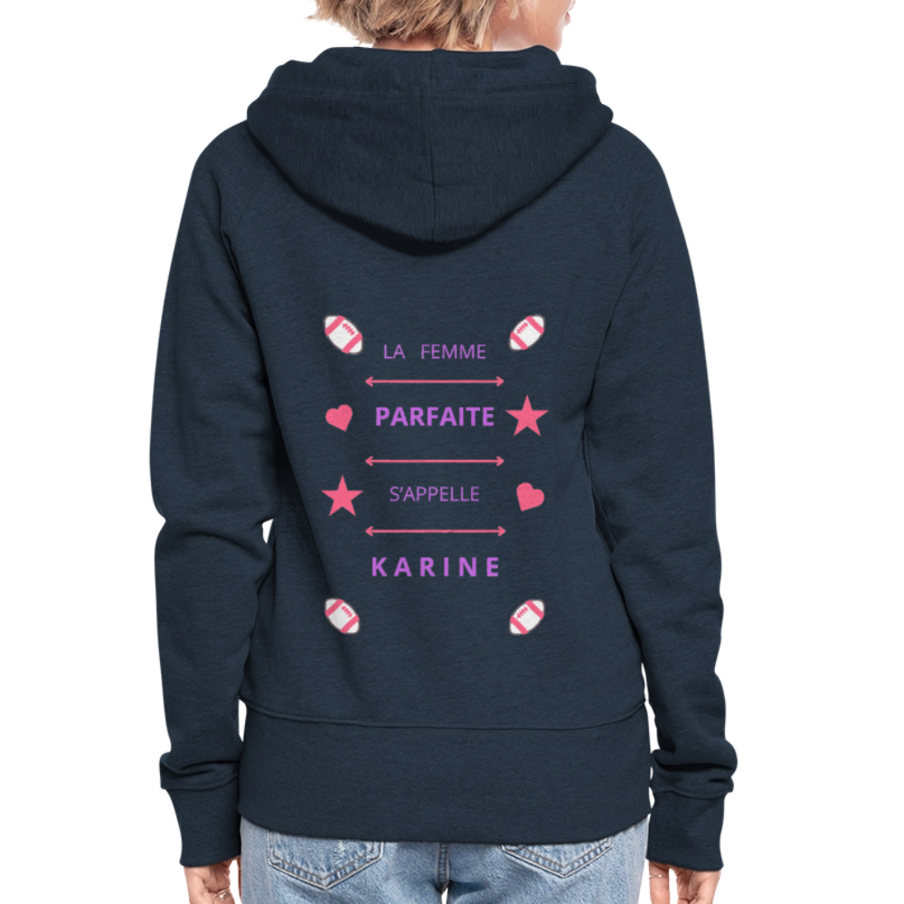 Veste à capuche Premium Femme - marine