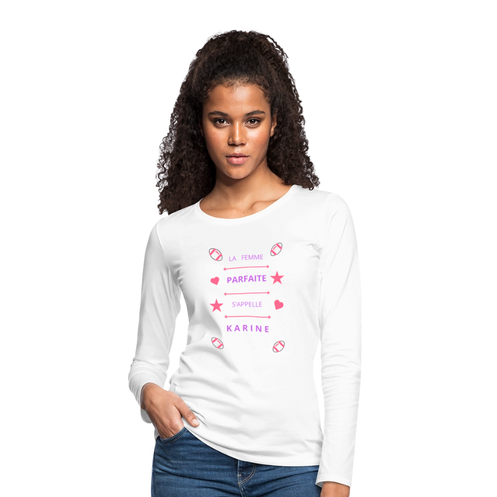 T-shirt manches longues Premium Femme - blanc