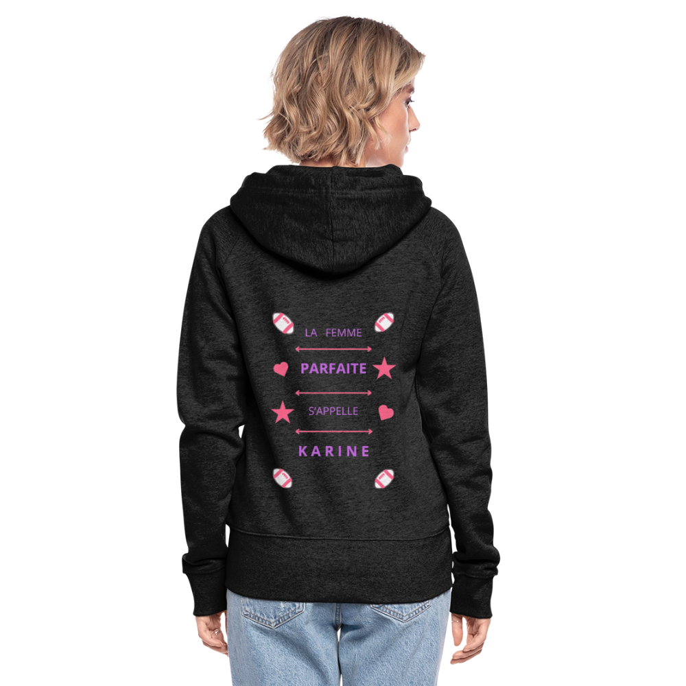 Veste à capuche Premium Femme - charbon