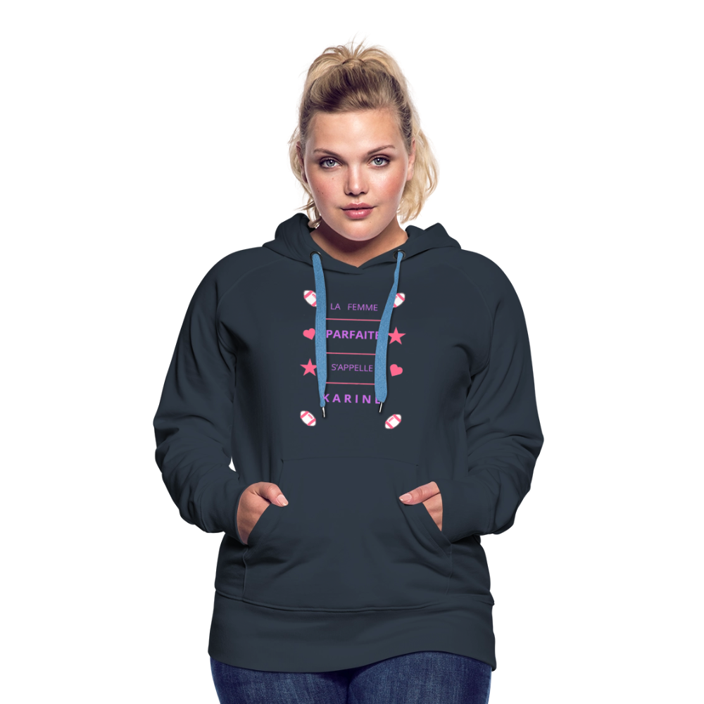 Sweat-shirt à capuche Premium pour femmes - marine