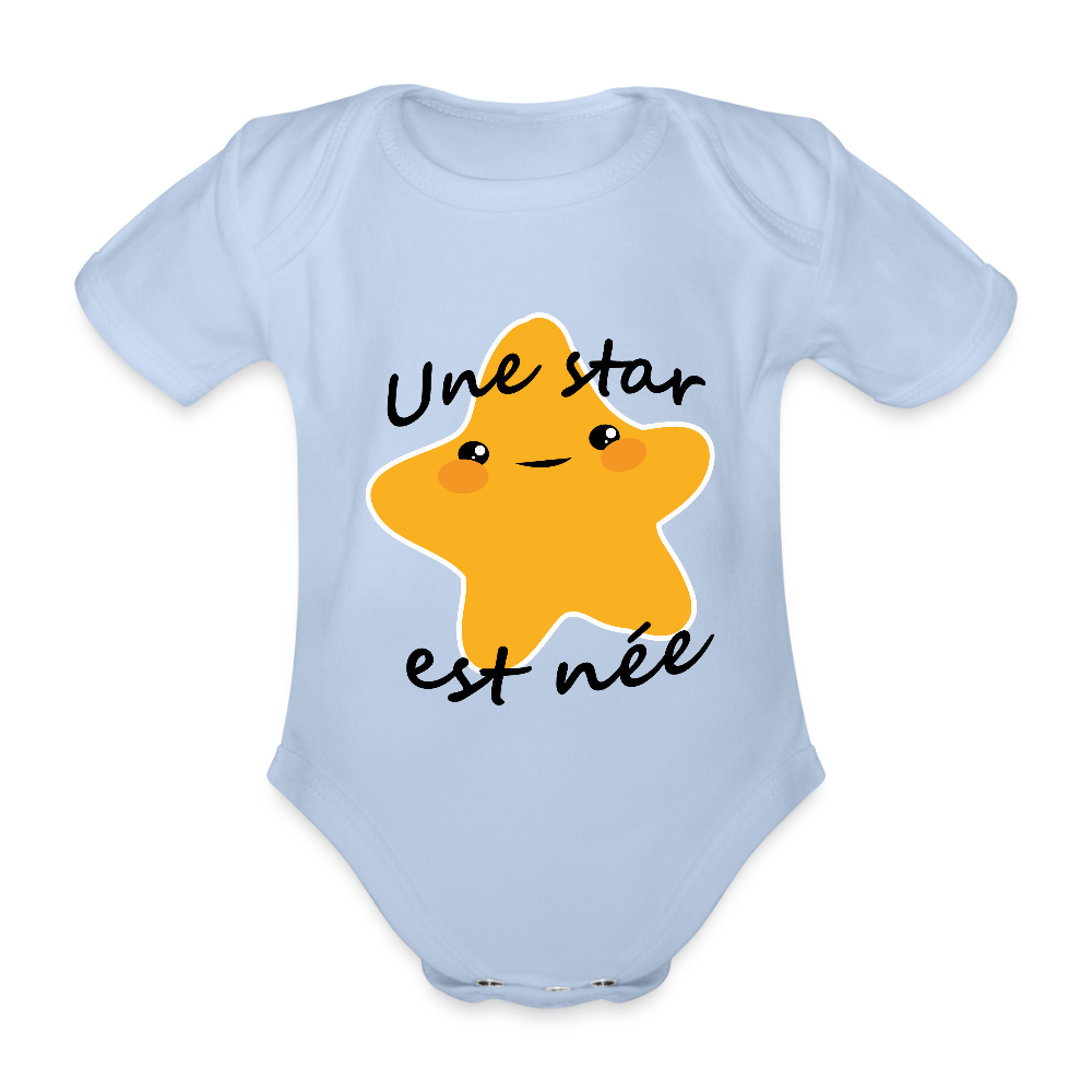 Body Bébé bio manches courtes - ciel