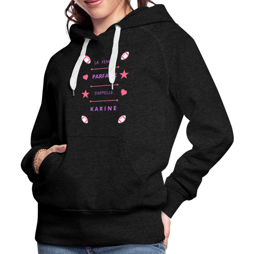 Sweat-shirt à capuche Premium pour femmes - charbon