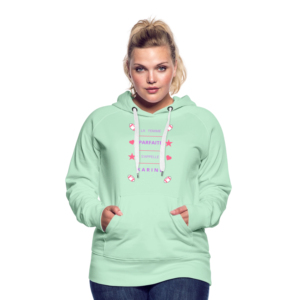 Sweat-shirt à capuche Premium pour femmes - vert clair menthe