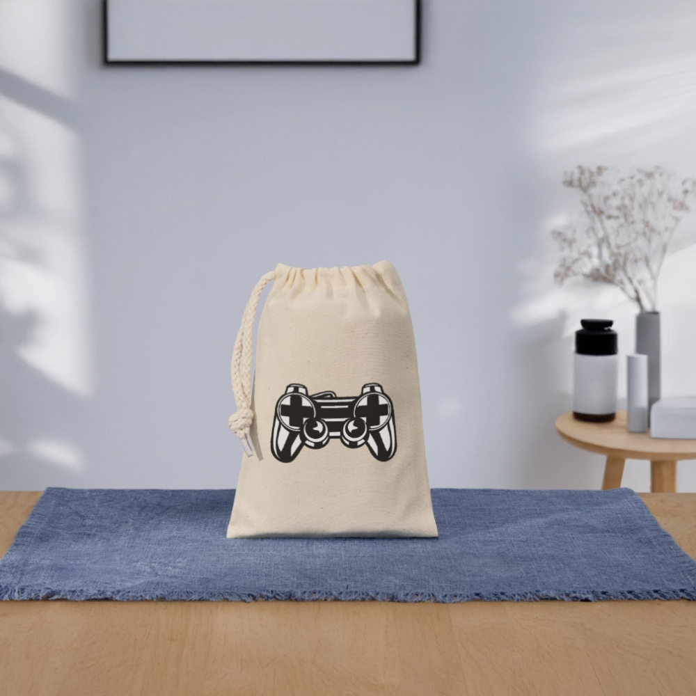 Sac cadeau en coton avec cordon (14 x 20 cm) - nature