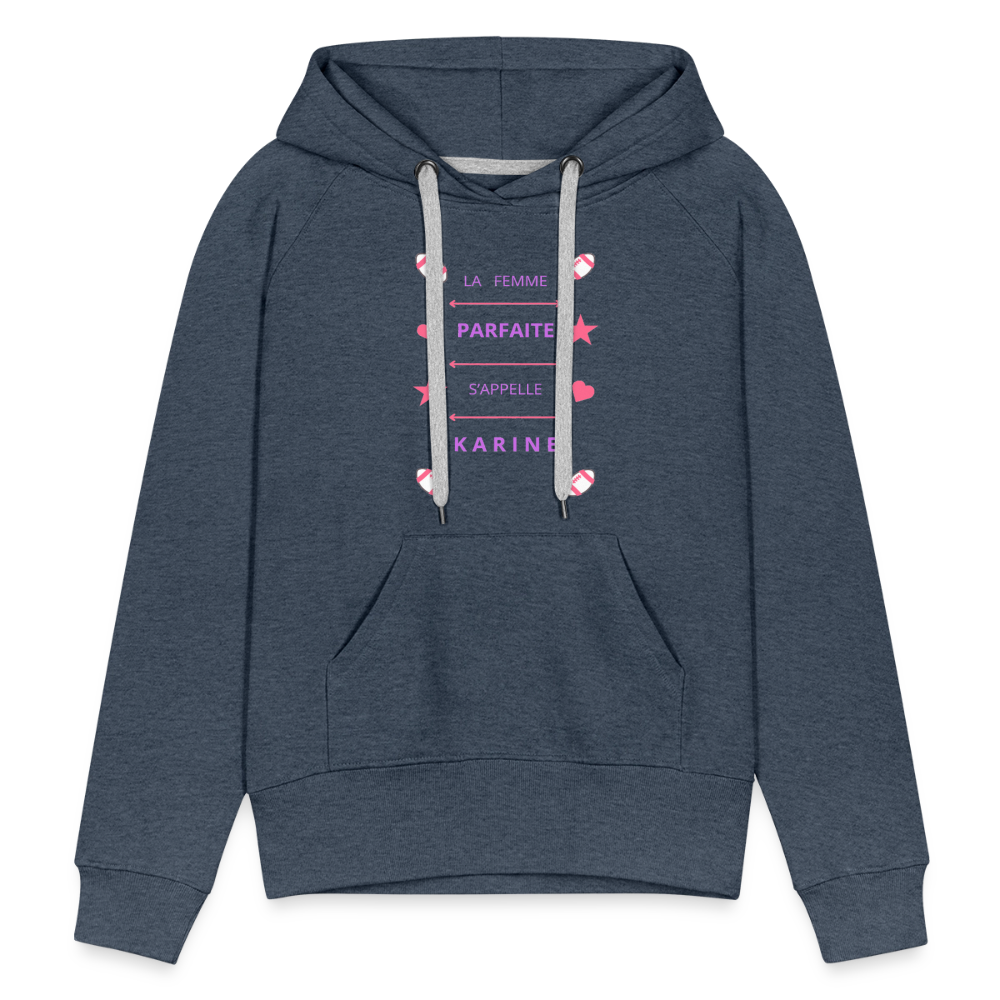Sweat-shirt à capuche Premium pour femmes - bleu jeans