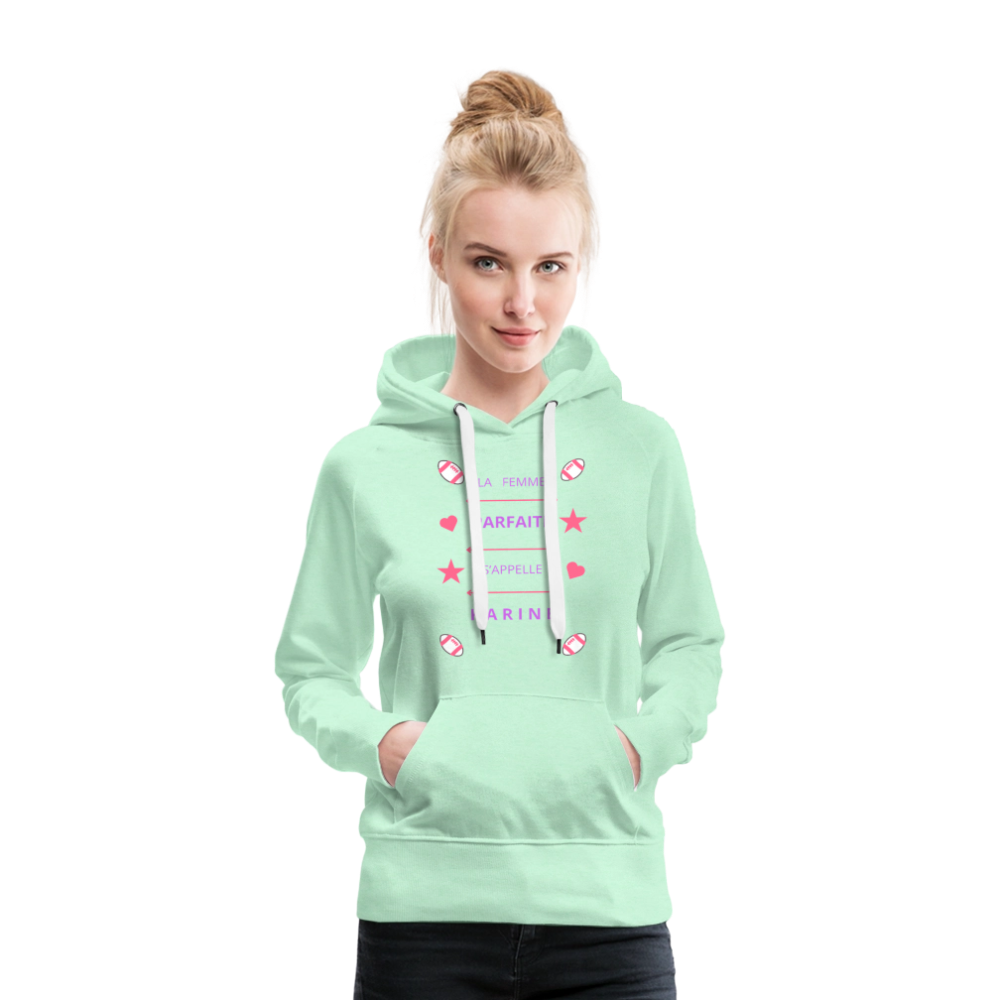 Sweat-shirt à capuche Premium pour femmes - vert clair menthe