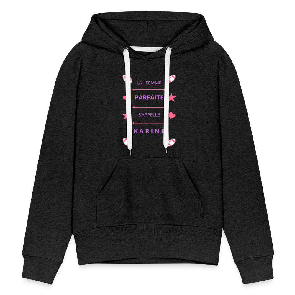 Sweat-shirt à capuche Premium pour femmes - charbon