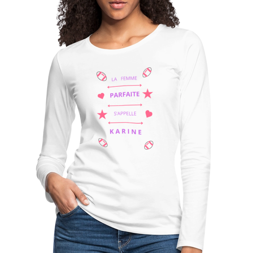 T-shirt manches longues Premium Femme - blanc