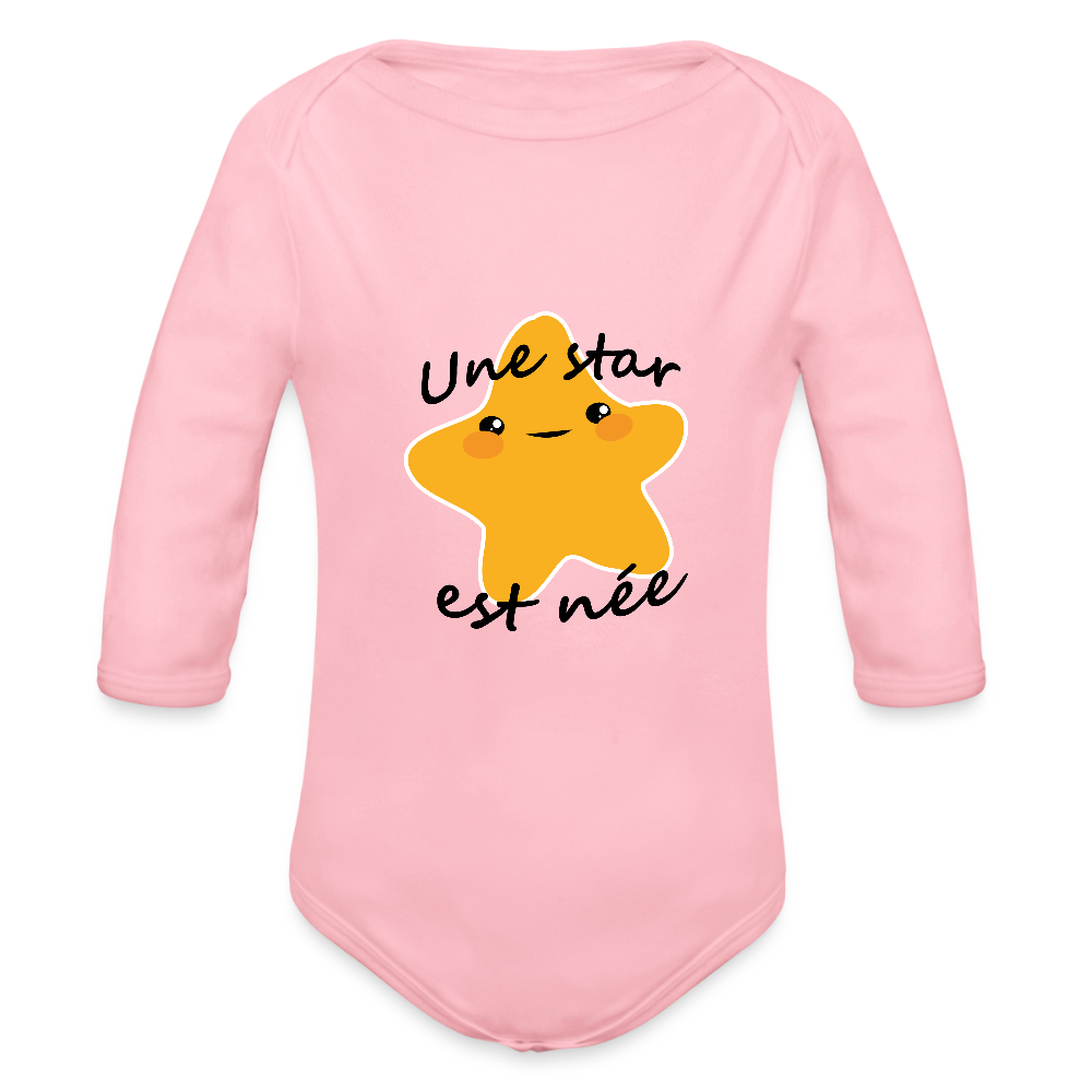 Body Bébé bio manches longues - rose clair