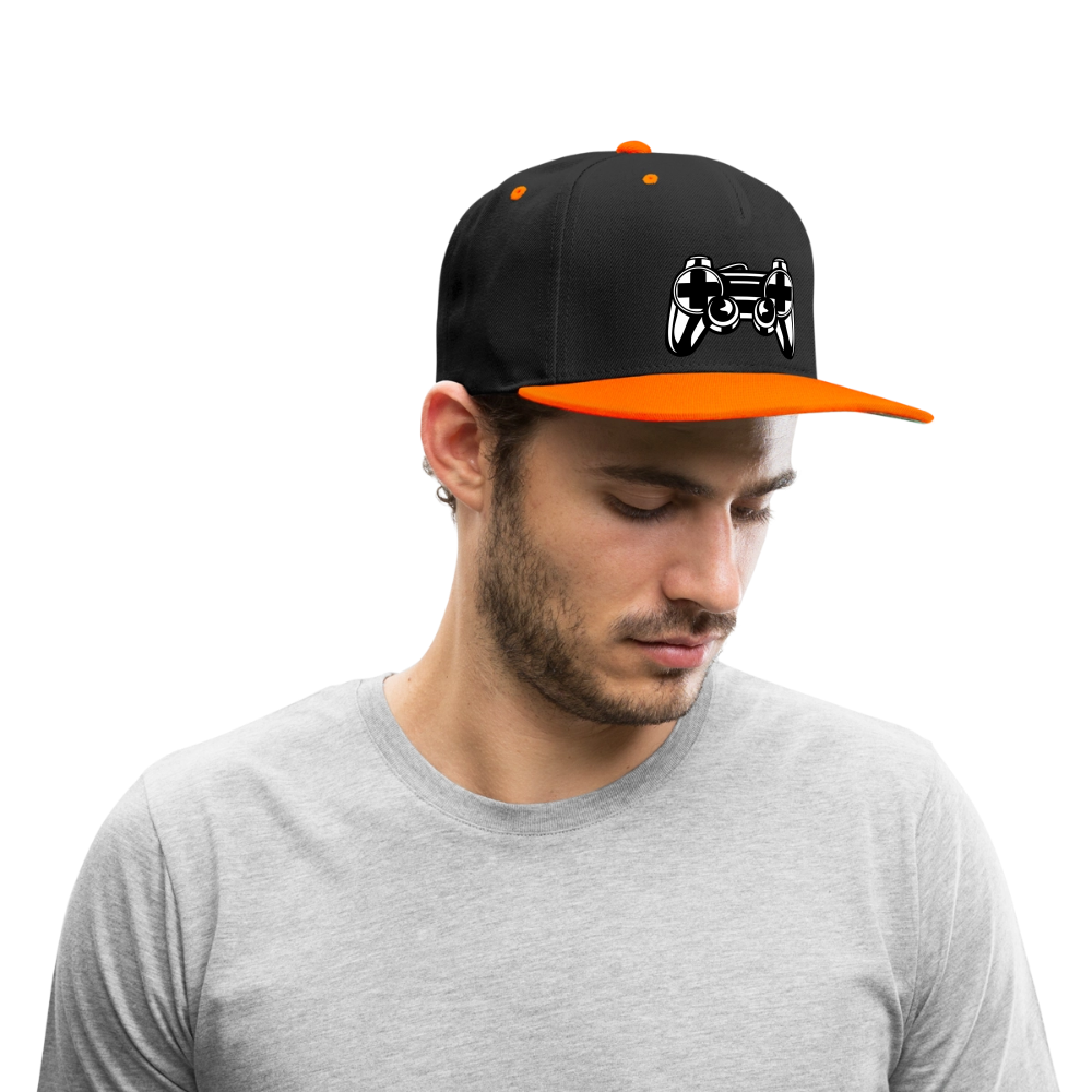 Casquette Snapback contrastée - noir/orange néon