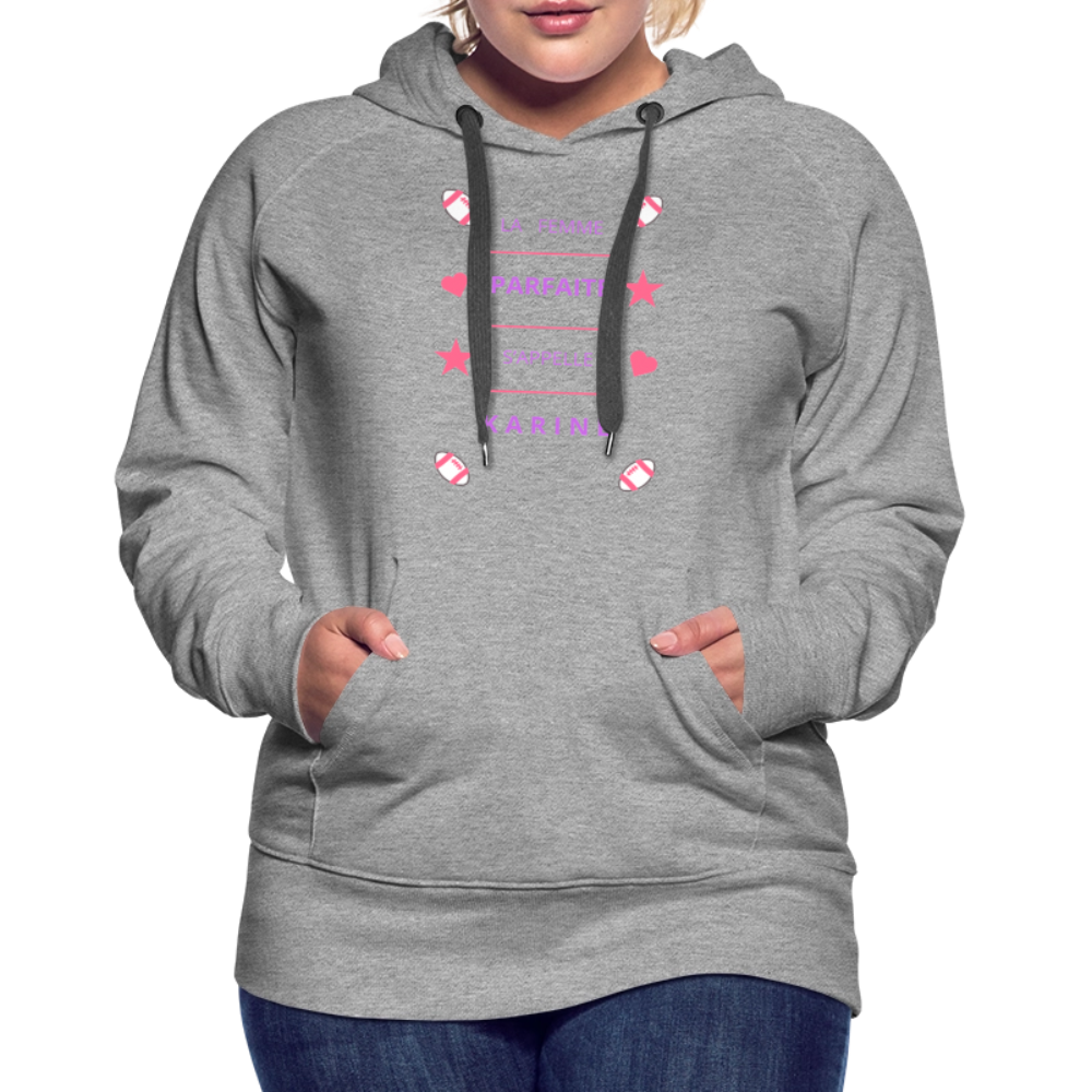 Sweat-shirt à capuche Premium pour femmes - gris chiné