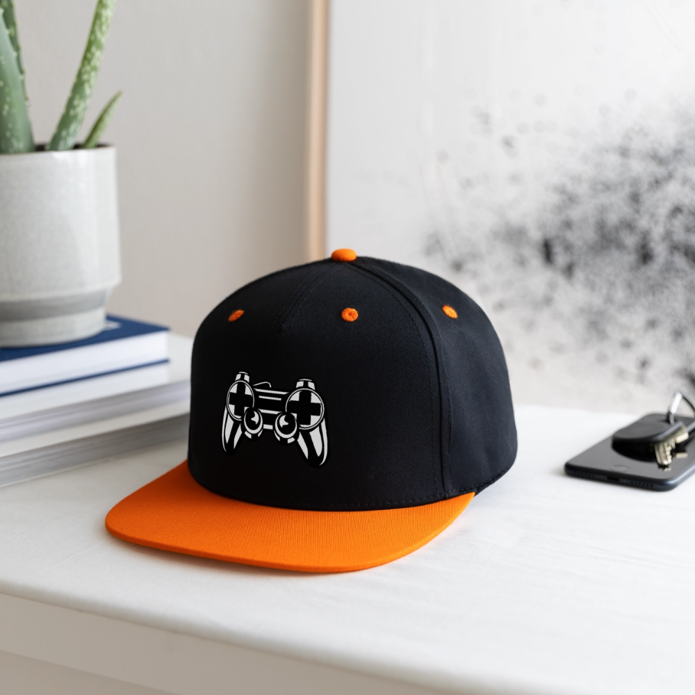 Casquette Snapback contrastée - noir/orange néon