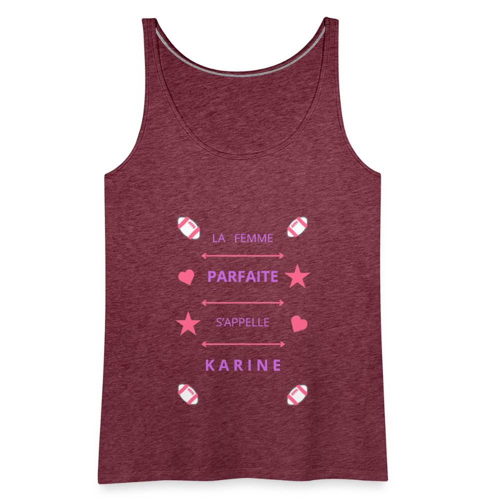 Débardeur Premium Femme - rouge bordeaux chiné