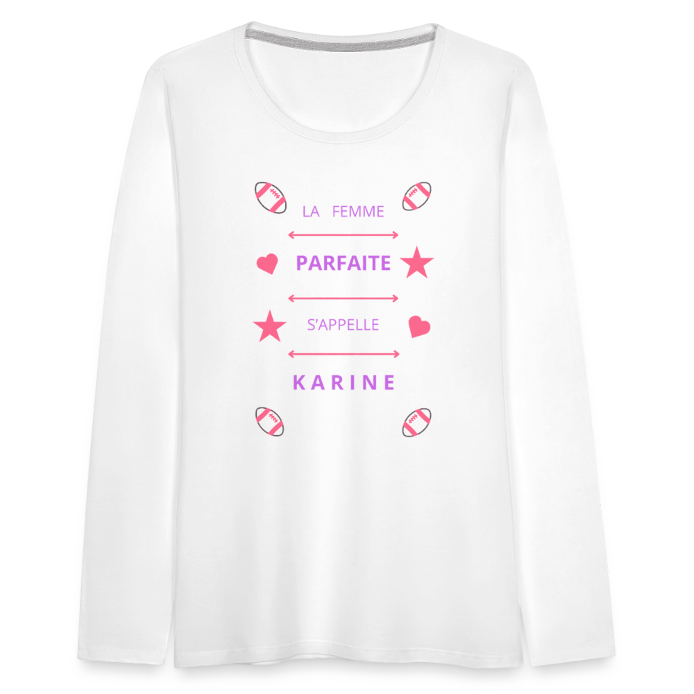 T-shirt manches longues Premium Femme - blanc