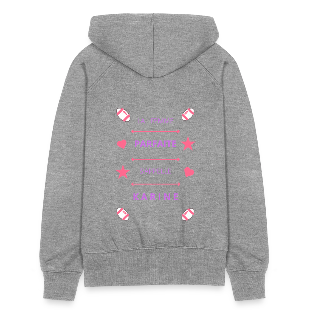 Veste à capuche Premium Femme - gris chiné