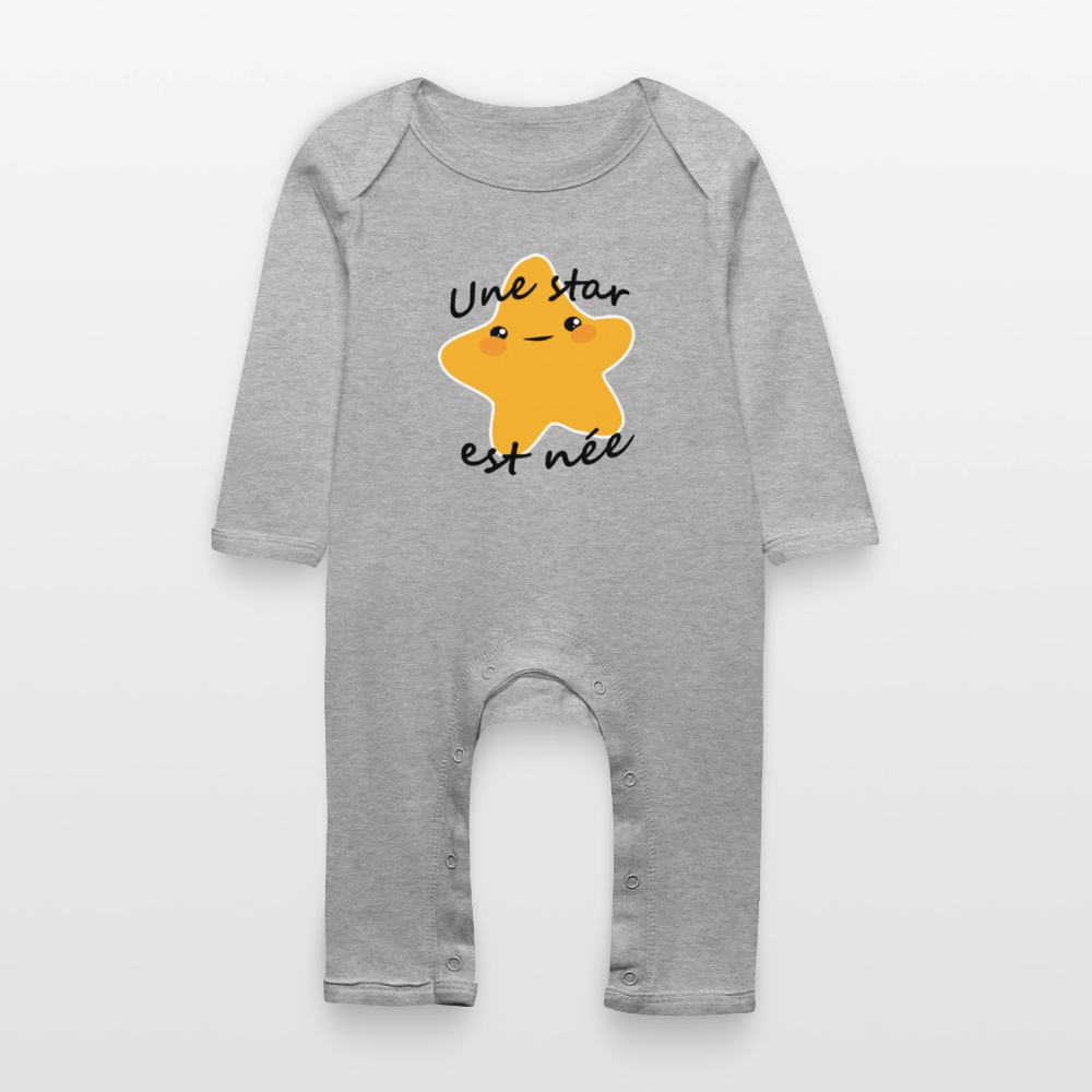 Grenouillère bio Bébé - gris chiné