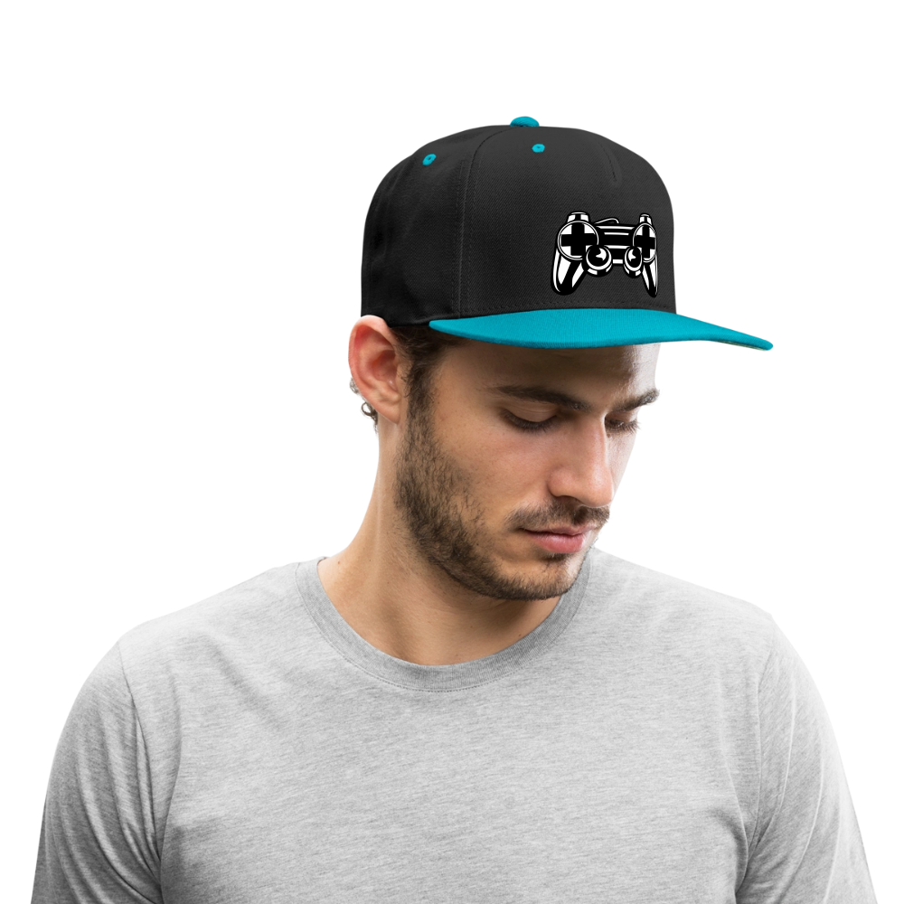 Casquette Snapback contrastée - noir/turquoise