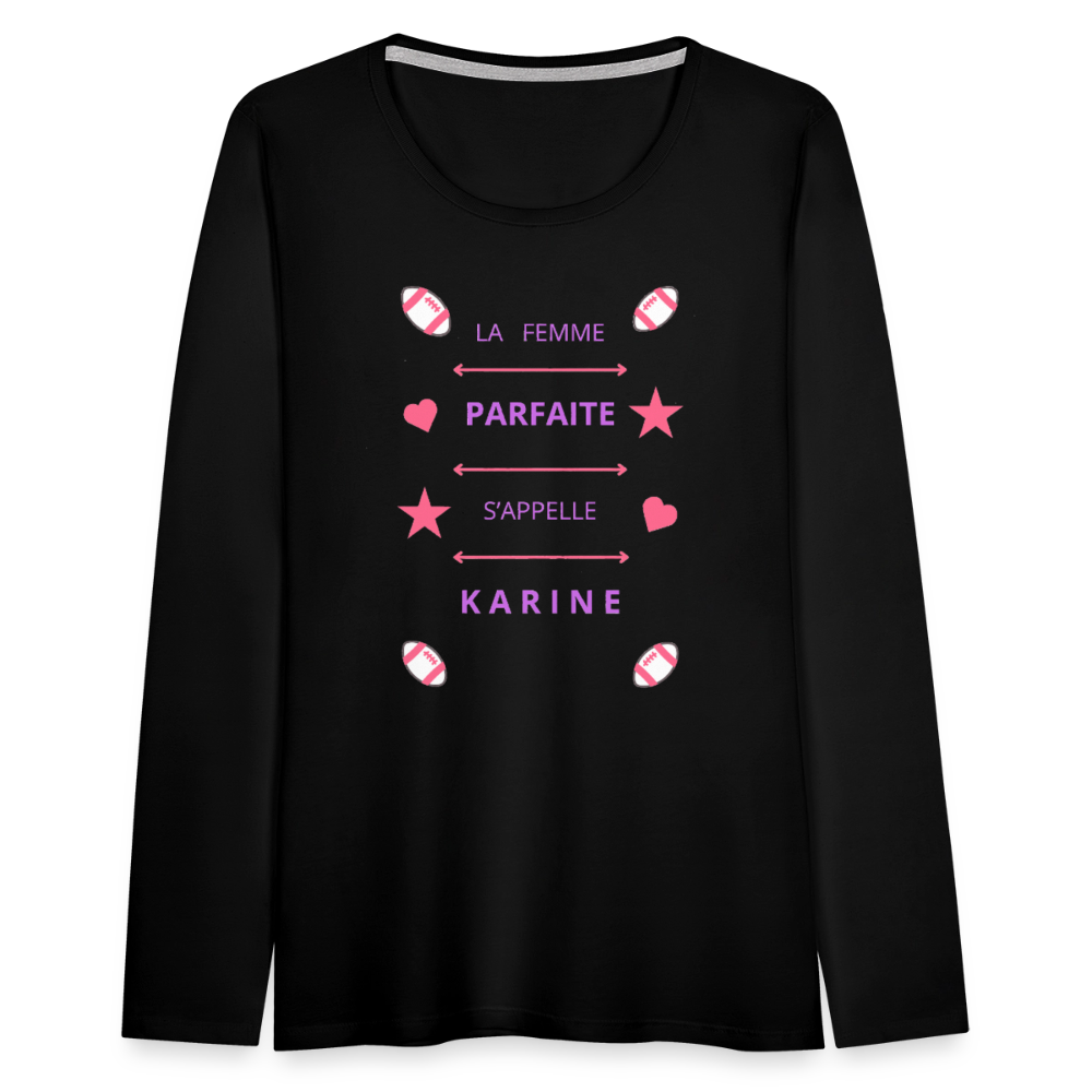 T-shirt manches longues Premium Femme - noir