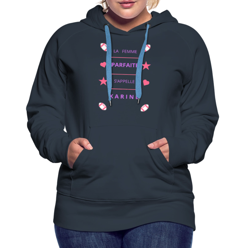 Sweat-shirt à capuche Premium pour femmes - marine