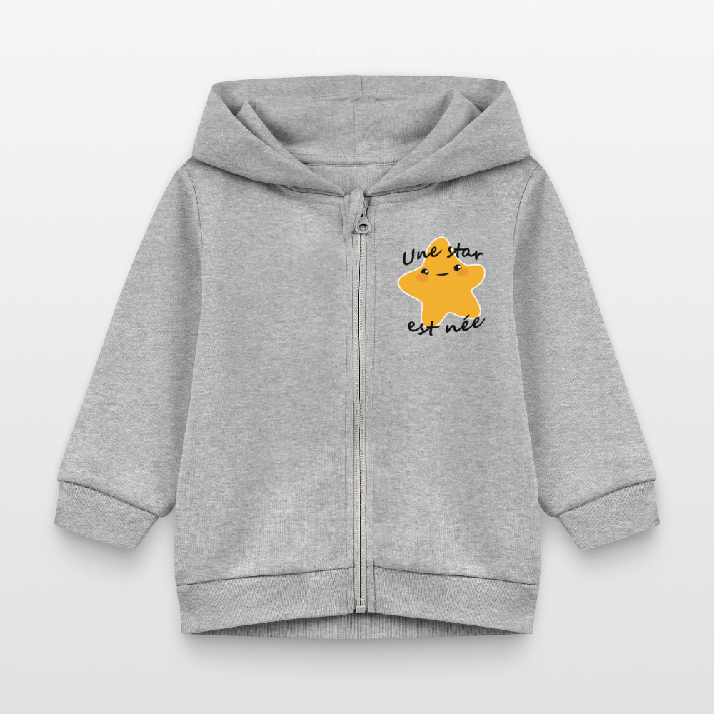 Veste à capuche bio CONNECTOR Stanley/Stella Bébé - gris chiné