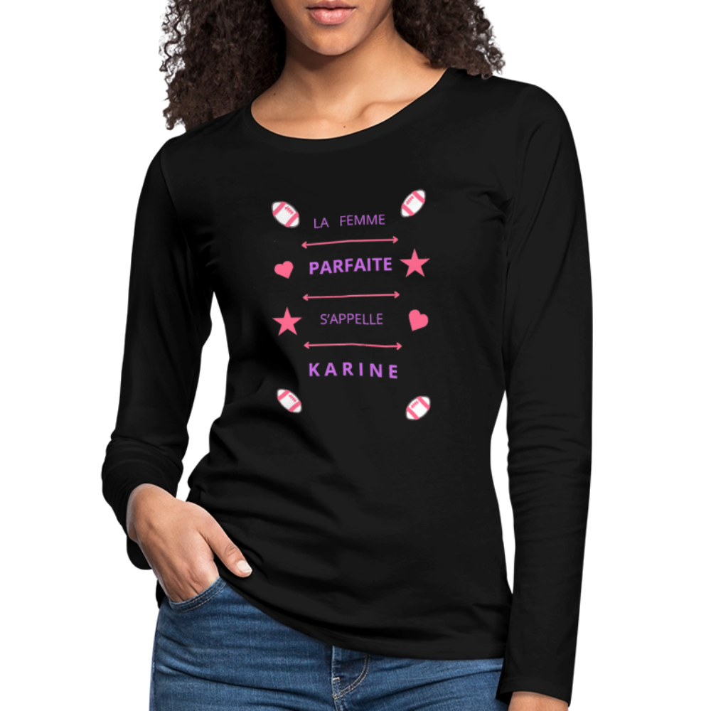 T-shirt manches longues Premium Femme - noir