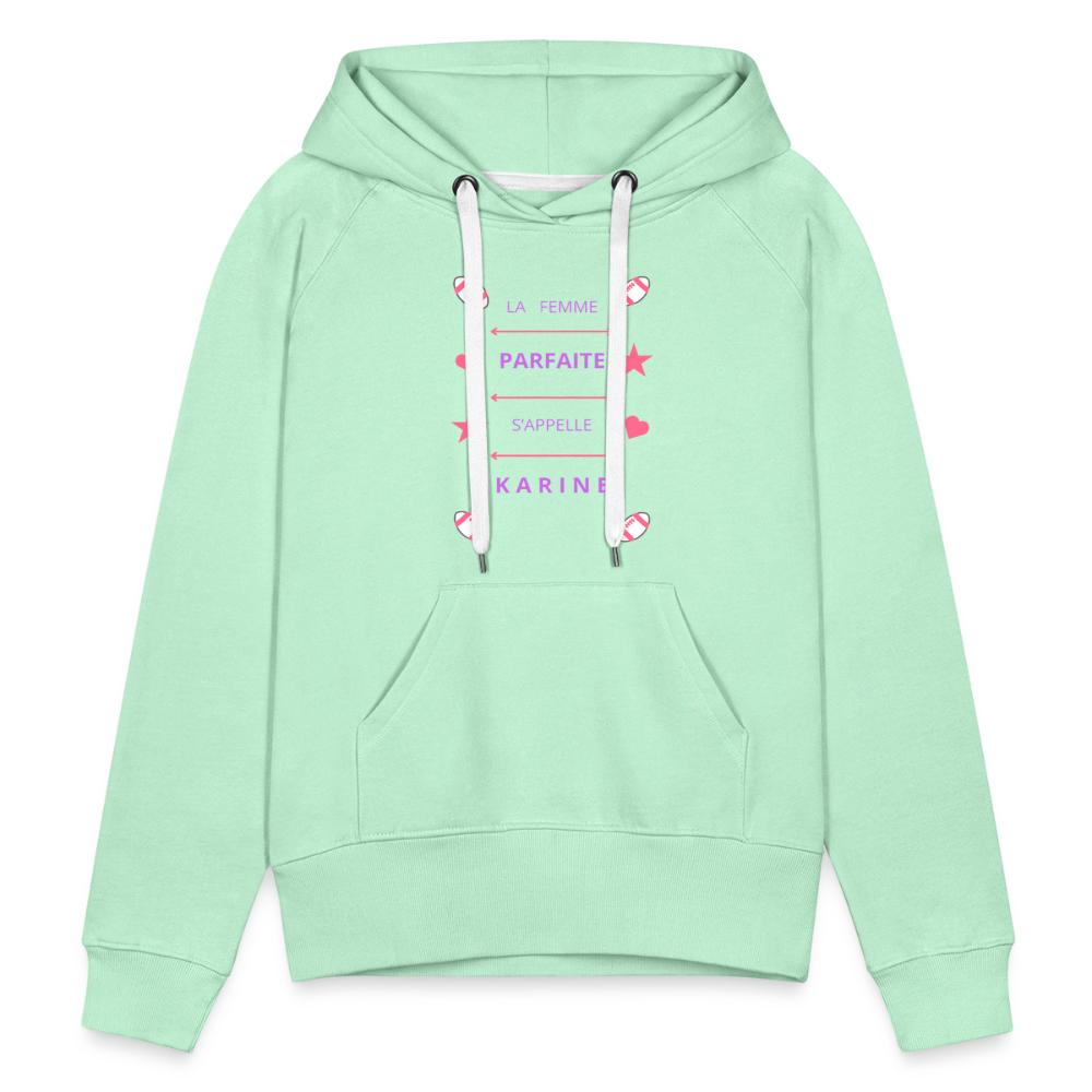 Sweat-shirt à capuche Premium pour femmes - vert clair menthe