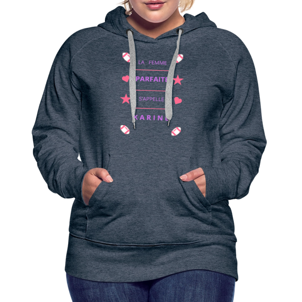 Sweat-shirt à capuche Premium pour femmes - bleu jeans
