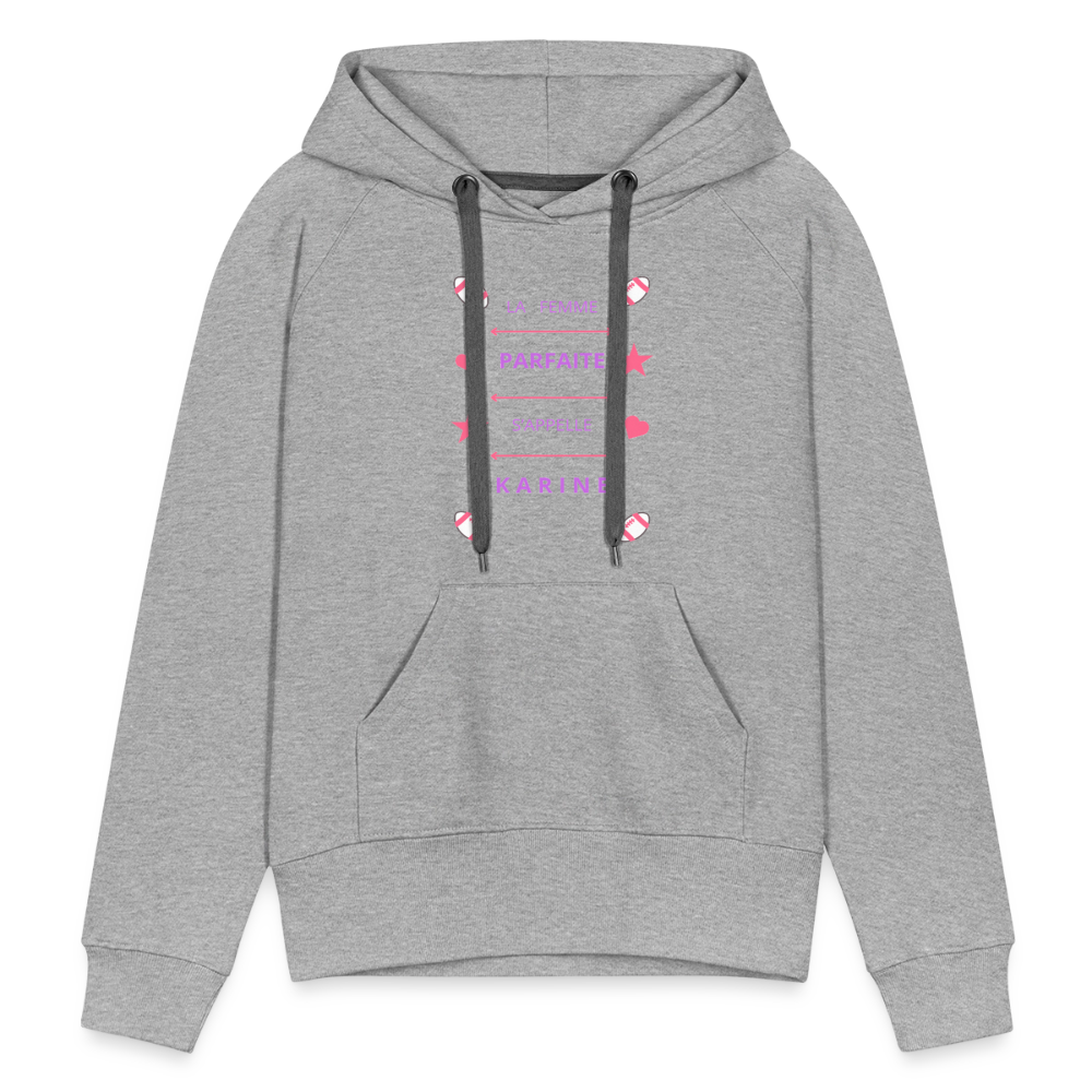 Sweat-shirt à capuche Premium pour femmes - gris chiné
