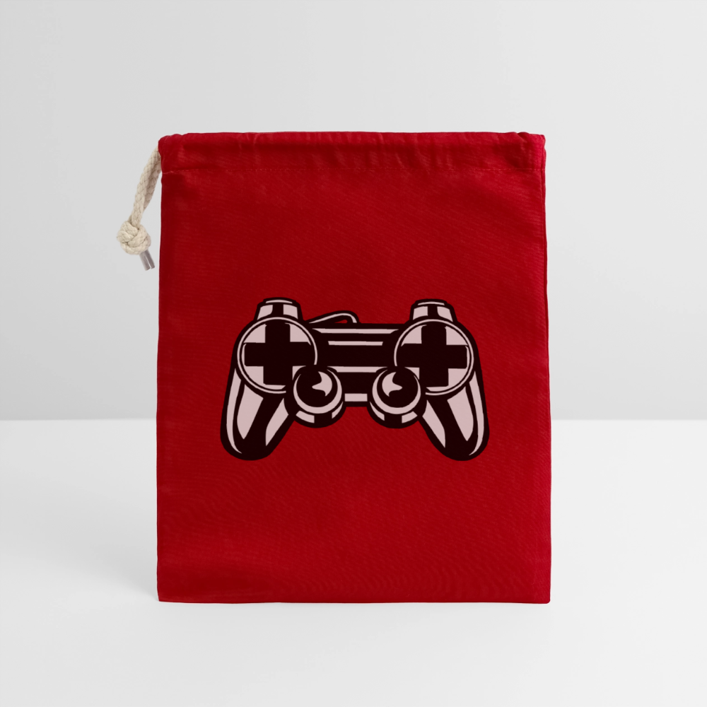 Sac cadeau en coton avec cordon (14 x 20 cm) - rouge