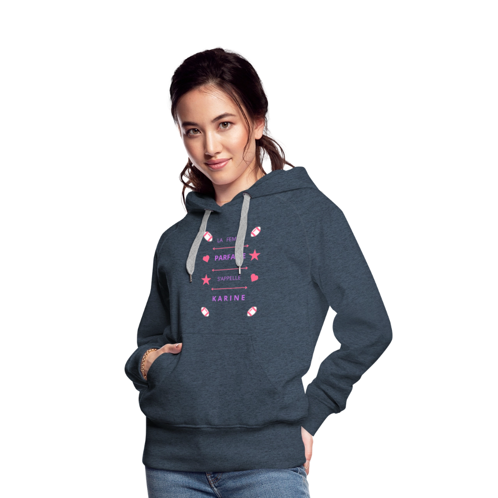 Sweat-shirt à capuche Premium pour femmes - bleu jeans