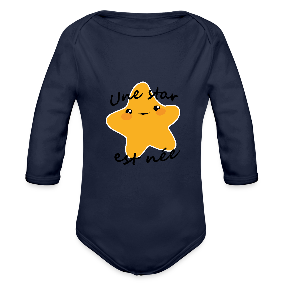 Body Bébé bio manches longues - marine foncé