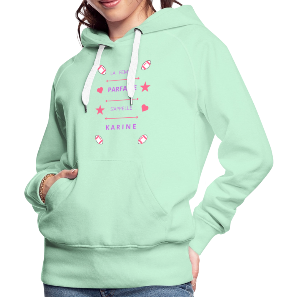 Sweat-shirt à capuche Premium pour femmes - vert clair menthe