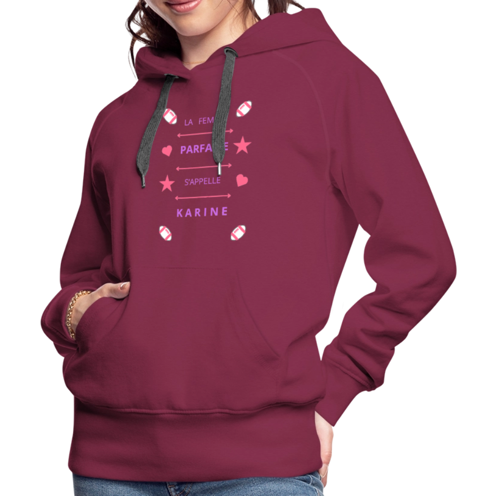 Sweat-shirt à capuche Premium pour femmes - bordeaux