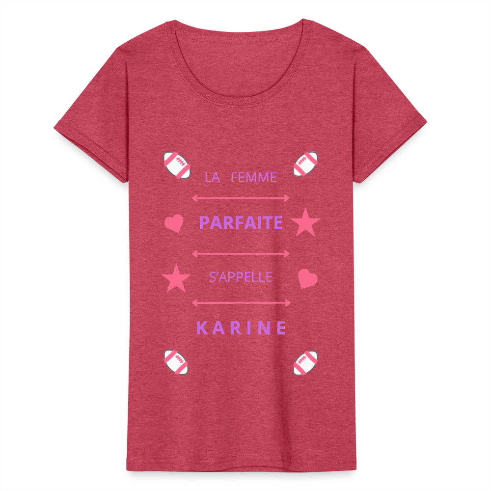 T-shirt Femme Fruit of the Loom - rouge chiné