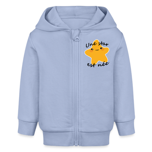 Veste à capuche bio CONNECTOR Stanley/Stella Bébé - ciel